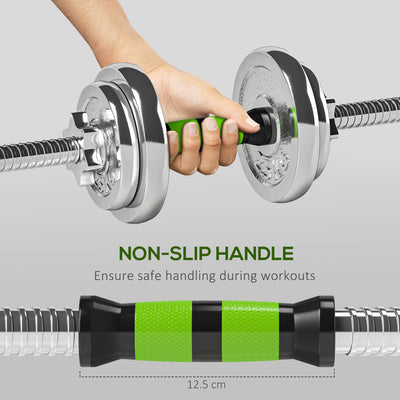 SPORTNOW 20kg Adjustable Weights Dumbbells Set, 2-in-1 Dumbbells and Barbell with Non-slip Handle, Free Weights Set for Home Gym Weight Lifting and Strength Training 