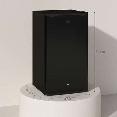 HOMCOM 91L Freestanding Under-Counter Fridge with Lock - Black 
