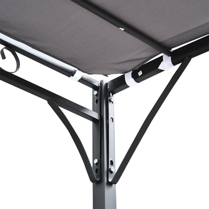 Outsunny 3x3m Freestanding Metal Wall Awning Canopy Grey 