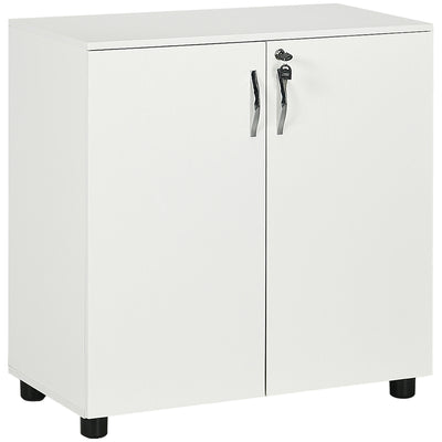 Vinsetto Two-Tier Locking Office Storage Cabinet - White 