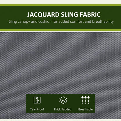 Outsunny Outdoor 3-person Metal Porch Swing Chair Bench, Grey 