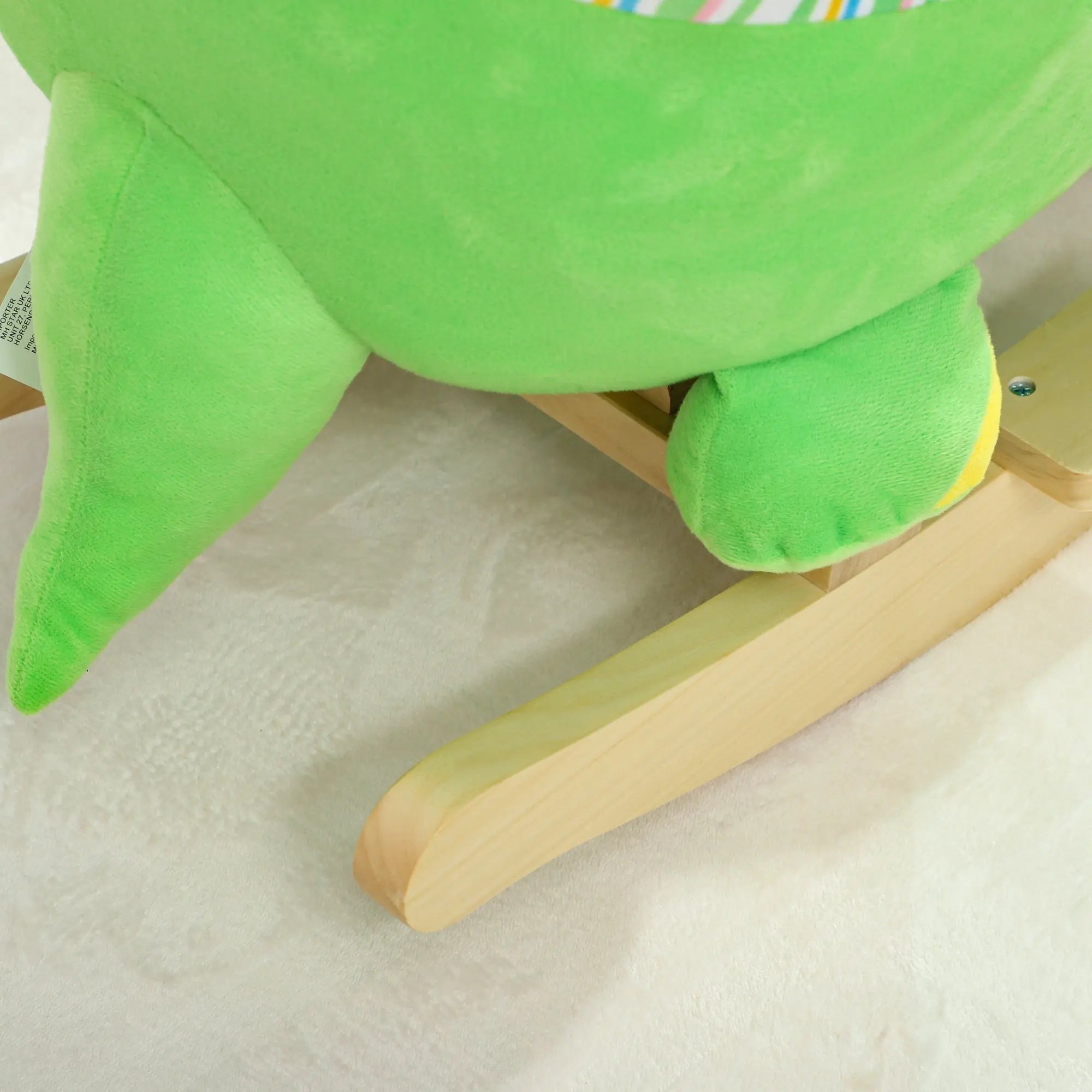 AIYAPLAY Baby Rocking Dinosaur with Animal Sounds, Safety Belt, Wooden Base, for Toddlers 18-36 Months, Green 