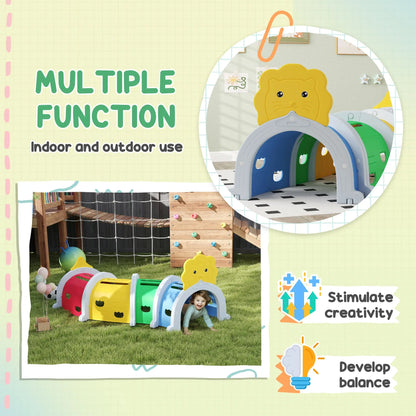 AIYAPLAY Kids Play Tunnel for 3-6 Years Crawl and Climb, Lion Design, Indoor & Outdoor 