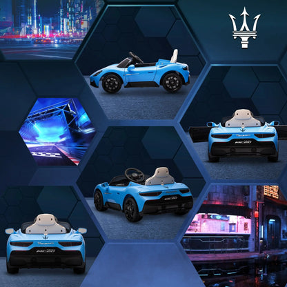 AIYAPLAY Maserati MC20 Licensed 12V Kids Electric Ride on Car with Remote Control, Spring Suspension, Blue 