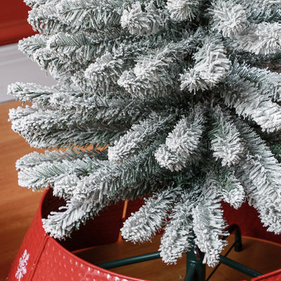 HOMCOM 5ft Artificial Snowy Pencil Christmas Tree - White 