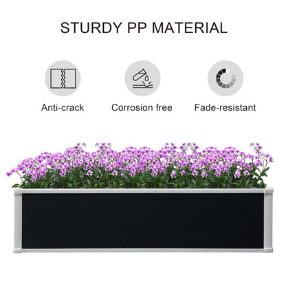 Outsunny 302L Raised Garden Bed, Weather-resistant PP Planter Box Containers for Outdoor Patio Plant Flower Vegetable, 120 x 90 x 30 cm 