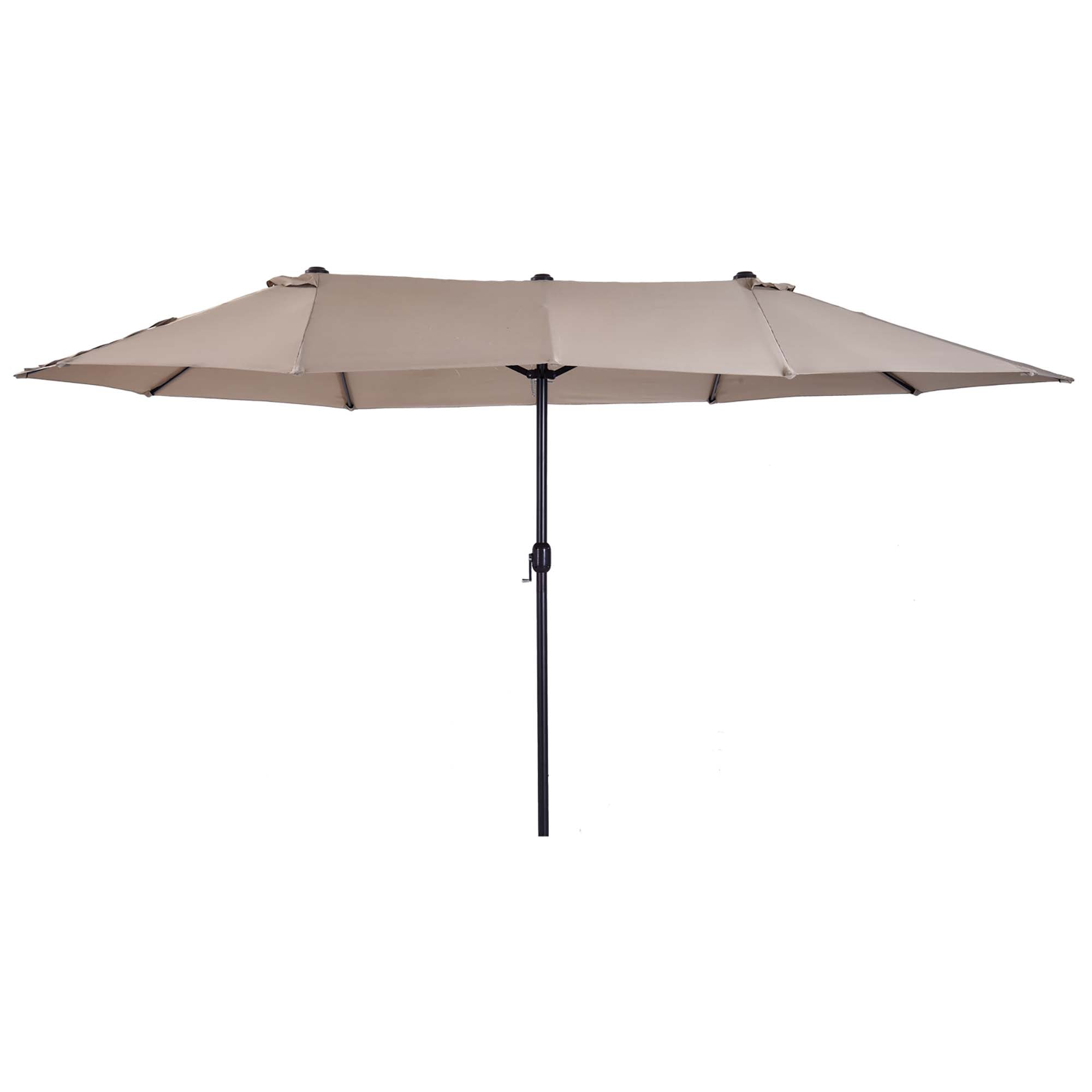 Outsunny 4.6m Double-Sided Patio Parasol Sun Umbrella-Tan 