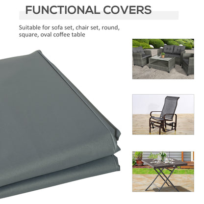 Outsunny Rectangular Patio Furniture Cover for 3 Seater Sofa Bistro Set, Water UV Resistant Protection 600D Oxford Fabric Rattan Lounge Clean Cover, 190 x 72 x 76cm 