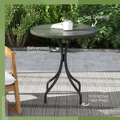 Outsunny Φ66cm Galvanised Steel Garden Table - Grey 