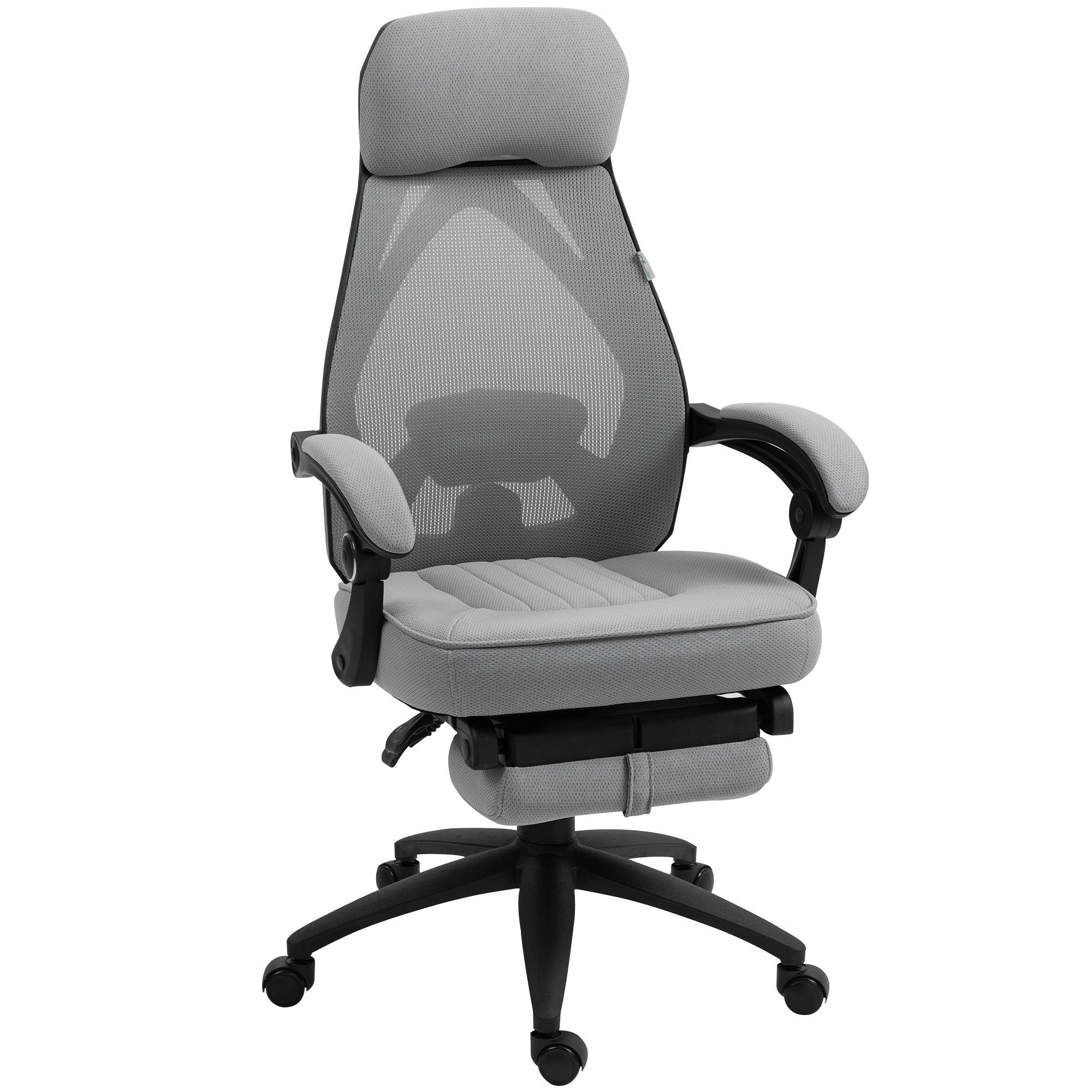 Vinsetto Office Chair with Footrest, High Back Swivel Desk Chair with Adjustable Height and Headrest for Home Office, Dark Grey 