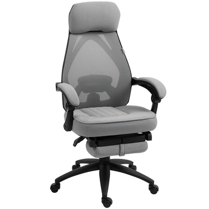 Vinsetto Office Chair with Footrest, High Back Swivel Desk Chair with Adjustable Height and Headrest for Home Office, Dark Grey 