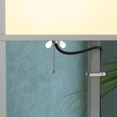 HOMCOM Modern Shelf Floor Lamp with Dual Ambient Light, Standing Lamp Living Room, Bedroom, 156cm, Grey 