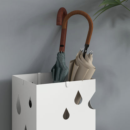 HOMCOM Six-Umbrella Steel Holder Stand - White