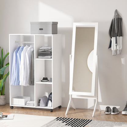HOMCOM Freestanding Dressing Mirror Bedroom Tall Adjustable Angle 148x47cm White 