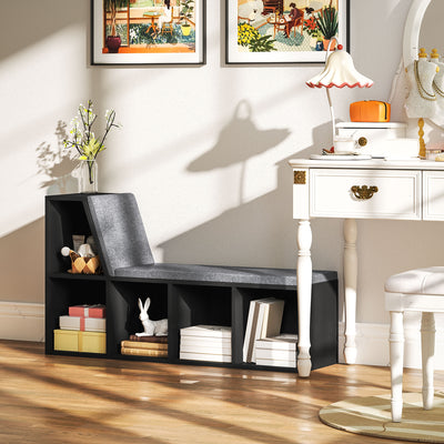 HOMCOM 2 Tier Modern Bookcase Bookshelf with Removable Cushions for Living Room 