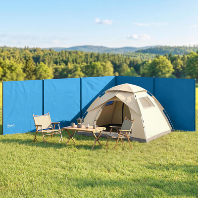 Outsunny Camping Windbreak, Foldable Portable Wind Blocker w/ Carry Bag and Steel Poles, 780cm x 150cm 