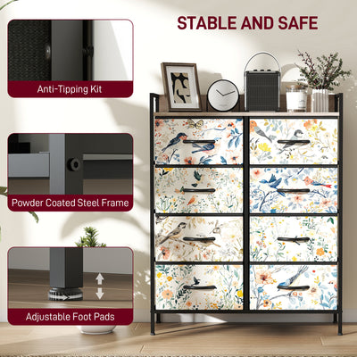 HOMCOM 8-Drawer Chest of Drawers - White 