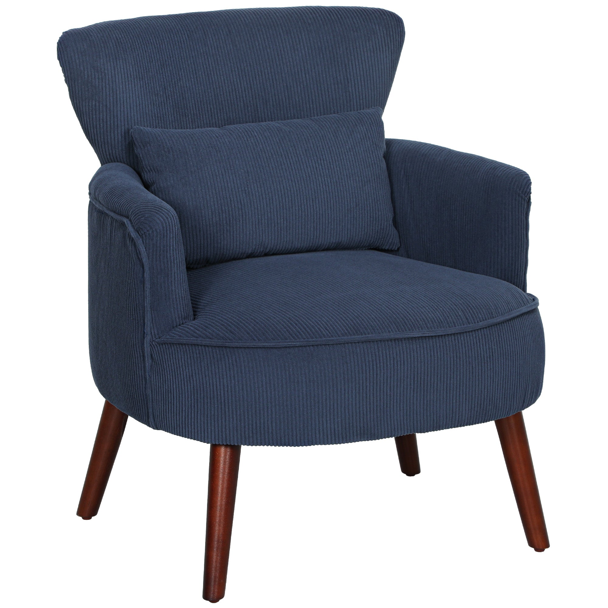 HOMCOM Corduroy Retro Accent Chair - Blue 
