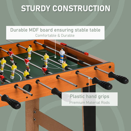 HOMCOM Football Table Heavy Duty  84.5cm for Arcades, Pub, Game Room, 8 Rods, 2 Foosballs 