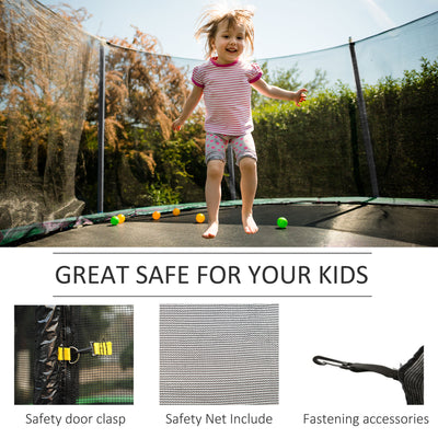 HOMCOM 10ft Trampoline Net Replacement Enclosure, Black 