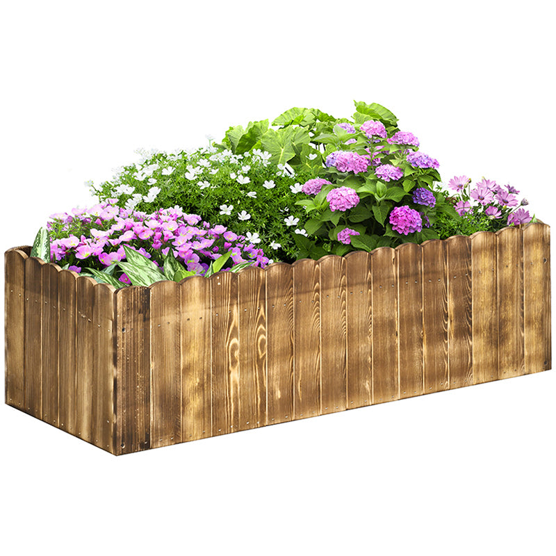Outsunny 109L Raised Garden Bed, Wooden Rectangle Planter Box, Outdoor Herb Vegetable Flower Pot (100L x 40W x 30H cm) 