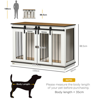 PawHut Dog Crate Furniture for Large Dogs, Double Dog Cage for Small Dogs 