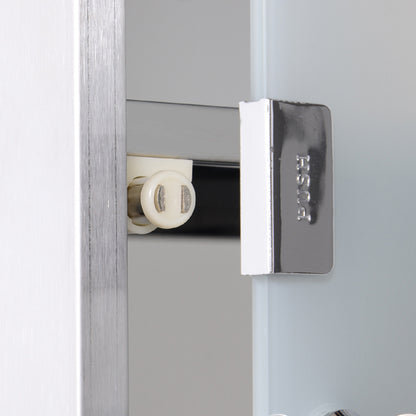 HOMCOM Stainless Steel wall mounted Medicine Cabinet with 2 Shelves + Security Glass Door Lockable 48 cm(H) 