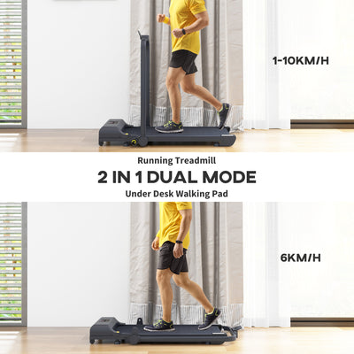 HOMCOM 2.5HP Walking Pad Treadmill, Folding Under Desk Treadmill, Walking Machine, 1-10km/h, with Remote Control 
