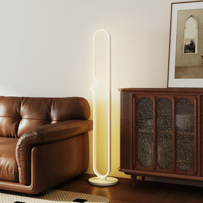 HOMCOM LED Floor Lamp, Dimmable Floor Standing Lamp with Glass Night Light, Foot Switch for Living Room, Bedroom, Office, White 