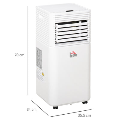 HOMCOM 7000 BTU Portable Air Conditioner for Cooling Dehumidifier Fan, Air Conditioning Unit for Room up to 15m², with Remote, 24H Timer, Window Mount Kit, R290, A Energy Efficiency, 785W 