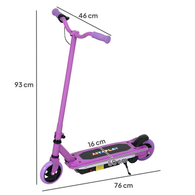 AIYAPLAY Electric Scooter for Ages 6-14, with Colourful Light and Electric Brake, Electric Scooter E Scooter, Up to 10 KM/H & 8 KM, Purple 