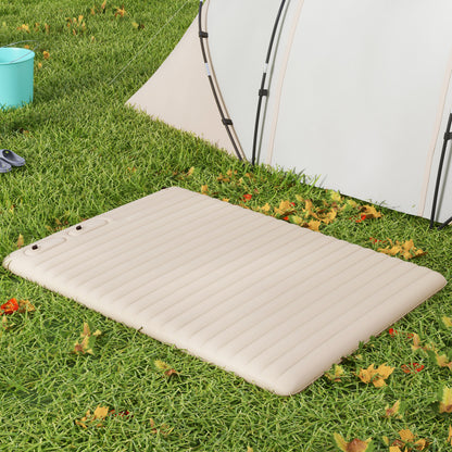 Outsunny Double Inflatable Mattress, with Built-In Pump - White