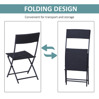 Outsunny 2-Seater Rattan Furniture Set-Black 