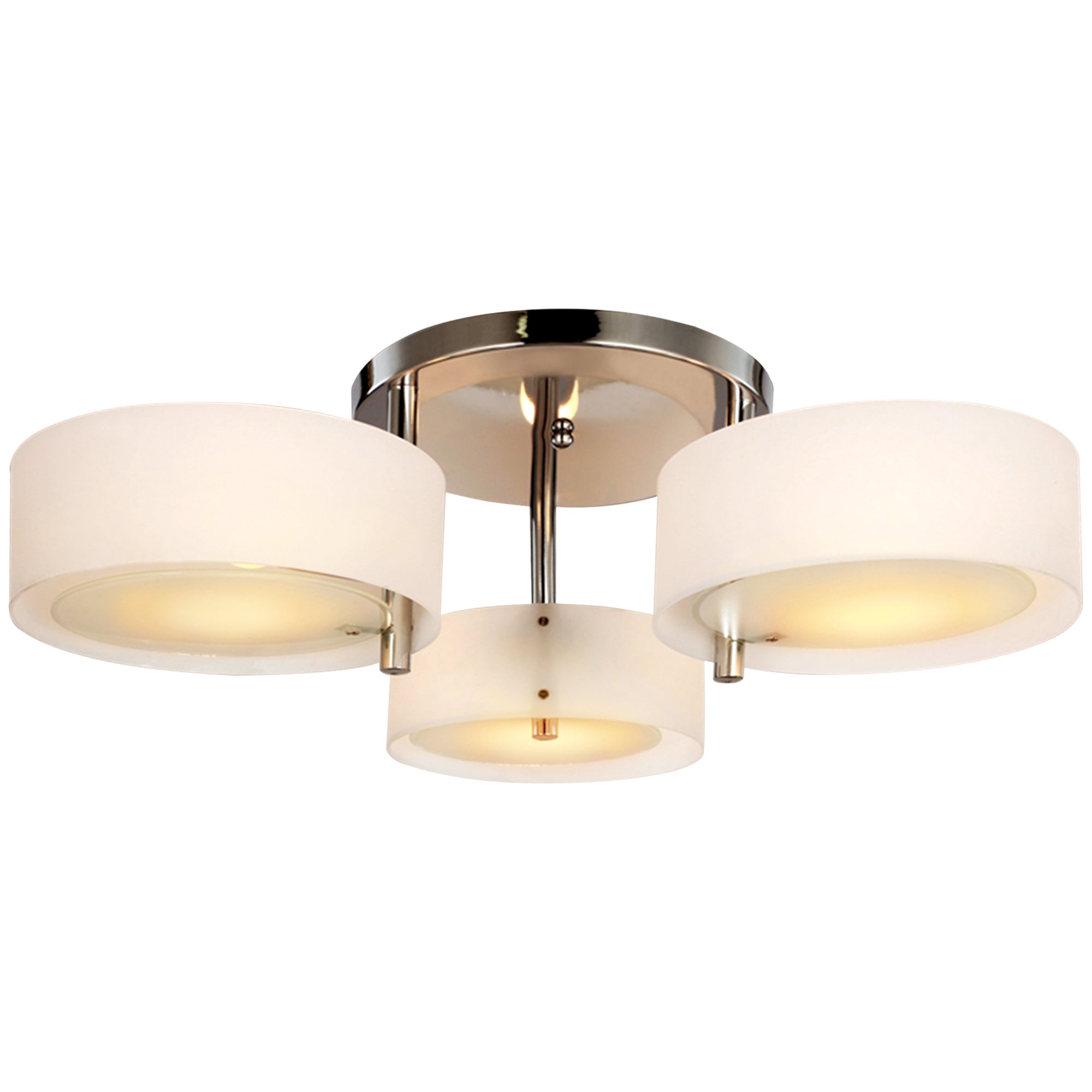 HOMCOM Acrylic Lamp Indoor 3 Light Pendant Chandelier Flush Mount Office Living Room Bedroom w/ Chrome Finish 