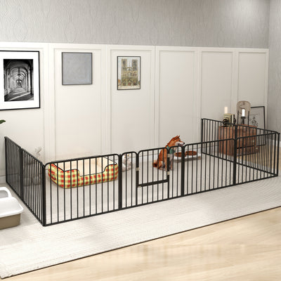 PawHut 60cm 8 Panels Heavy Duty Dog Pen, Pet Playpen for Indoors, Outdoors, Small Dogs 