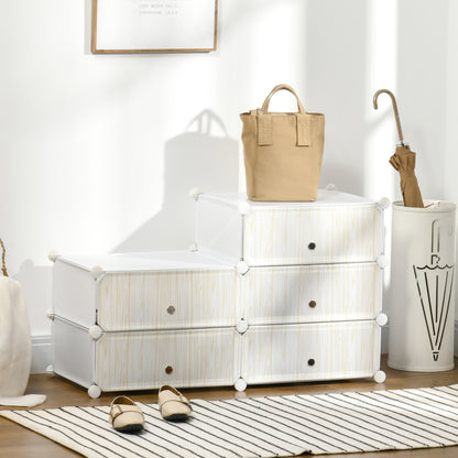 HOMCOM Six Cube Modular Storage Storage Unit - White 
