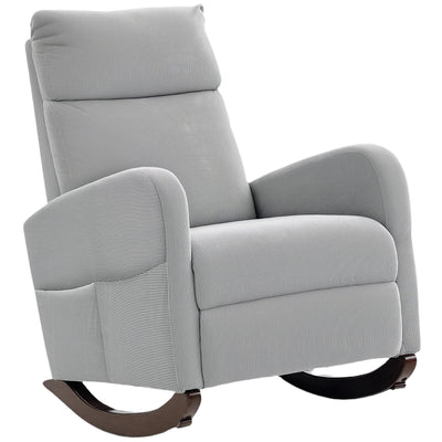 HOMCOM Corduroy Rocking Armchair - Grey 