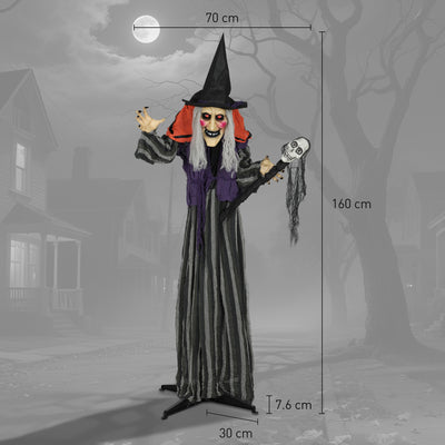 Outsunny 160cm Lifelike Moving Witch Decoration - Multi 