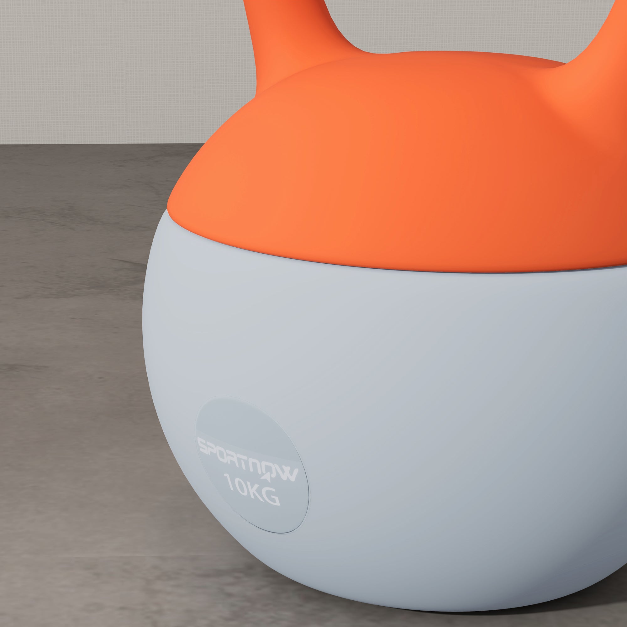 SPORTNOW Soft Kettlebell, 10kg Kettle Bell with Non-Slip Handle for Home Gym Weight Lifting and Strength Training, Orange and Grey 