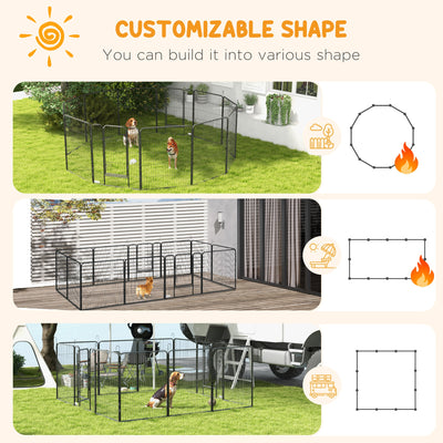 PawHut 12 Panels Heavy Duty Puppy Playpen, for Small Dogs, Indoor and Outdoor Use - Silver 
