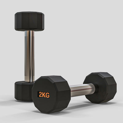 SPORTNOW 2 x 2kg Dumbbells Weights Set with 12-Sided Shape and Non-Slip Grip for Men Women Home Gym Workout 