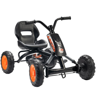 AIYAPLAY Kids Pedal Go Kart with Steel Frame, Sporty Design, for Ages 2-5 Years, Black 