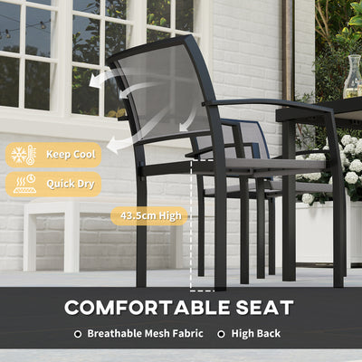 Outsunny Five-Piece Outdoor Garden Dining Set - Grey 