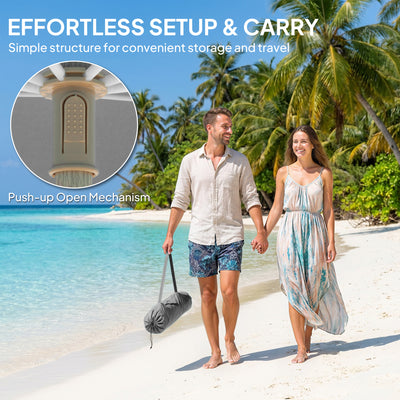 Outsunny 1.7 m Beach Umbrella with Sand Anchor, 30° Tilting Fringed Beach Garden Parasol with Adjustable Height, Grey 