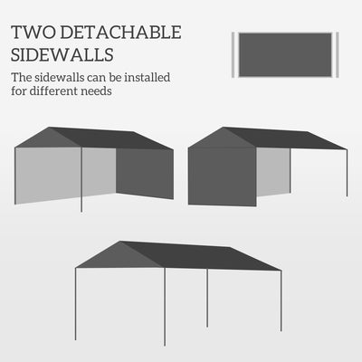 Outsunny 3 x 4 m Garden Gazebo Shelter Marquee Party Tent with 2 Sidewalls for Patio Yard Outdoor - White 