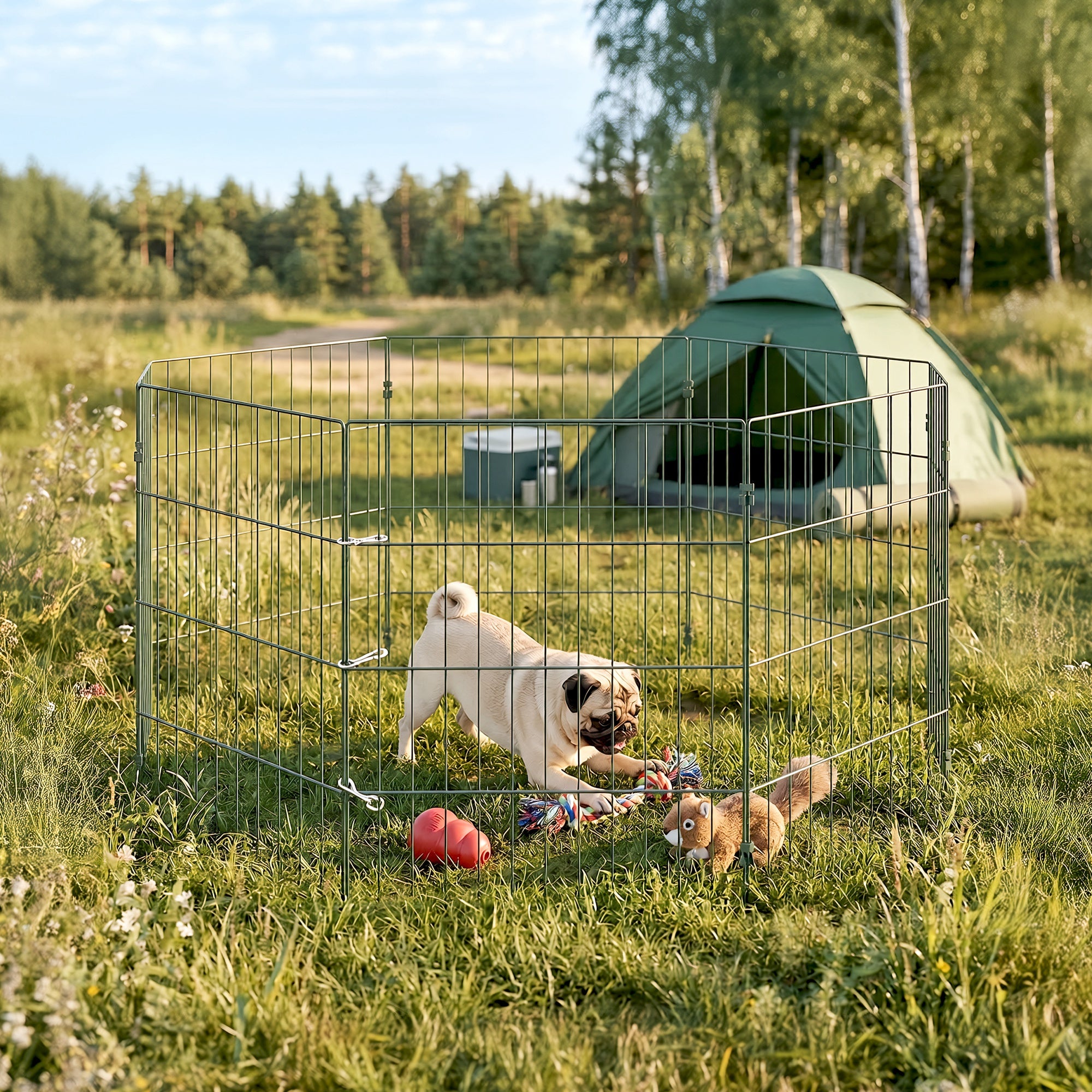 PawHut 8 Panel Pet Playpen for Small Dogs Indoor Outdoor 60 cm Height 