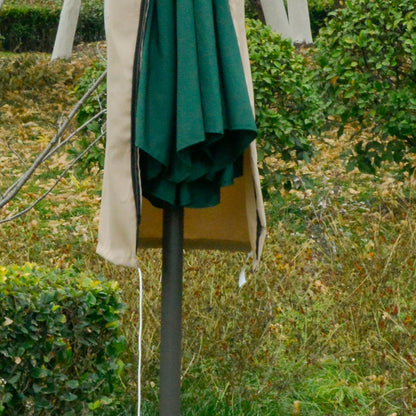 Outsunny Outdoor Cantilever Umbrella Cover with Rod, Zipper, Khaki 