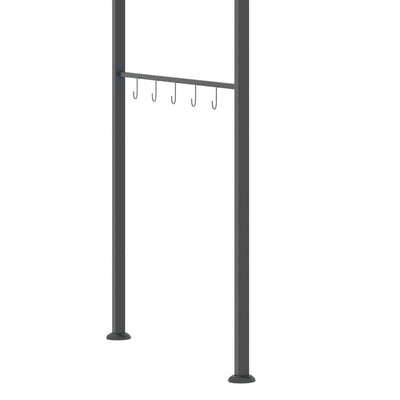 Outsunny 2.2 x 1.5 m BBQ Grill Gazebo Tent, Garden Grill with Metal Frame, Curved Canopy and 10 Hooks, Outdoor Sun Shade, Grey 