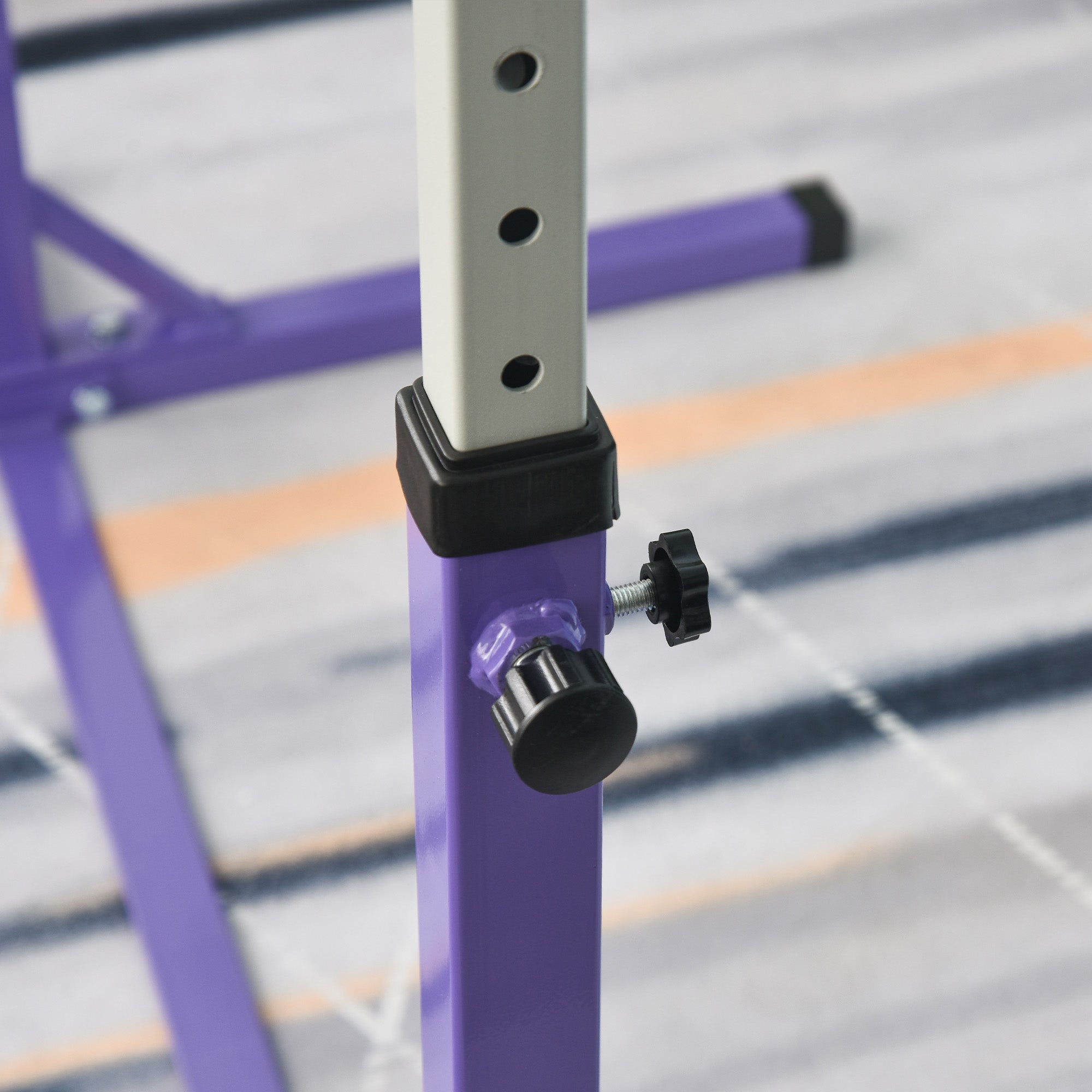 HOMCOM Steel Frame Adjustable Horizonal Gymnastics Bar For Kids Home Gym Training Purple 