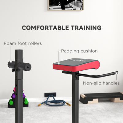 SPORTNOW Back Extension Roman Chair, Hyperextension Bench with Adjustable Leg Roller for Back, Abdominal and Gluteal Training 